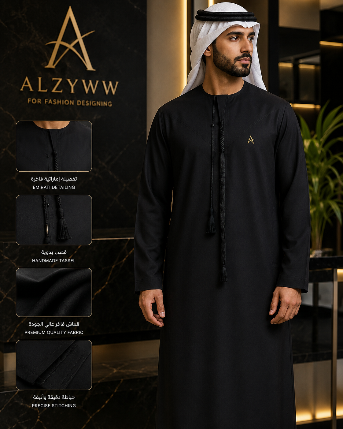 ALZYWW Emirati Premium Kandura